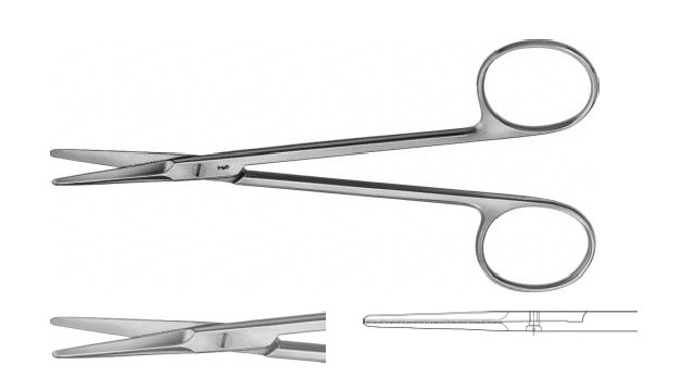 Горні ножиці прямі тупі/тупі 125 мм